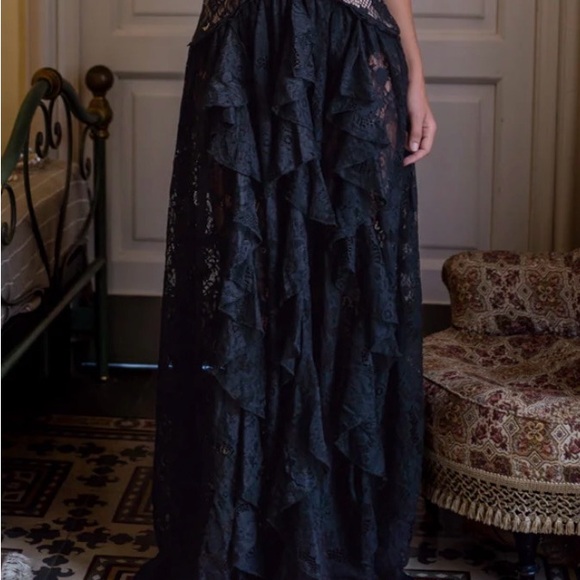 12th Tribe Elegant Black Lace Women's Dress #246 - Picture 11 of 16